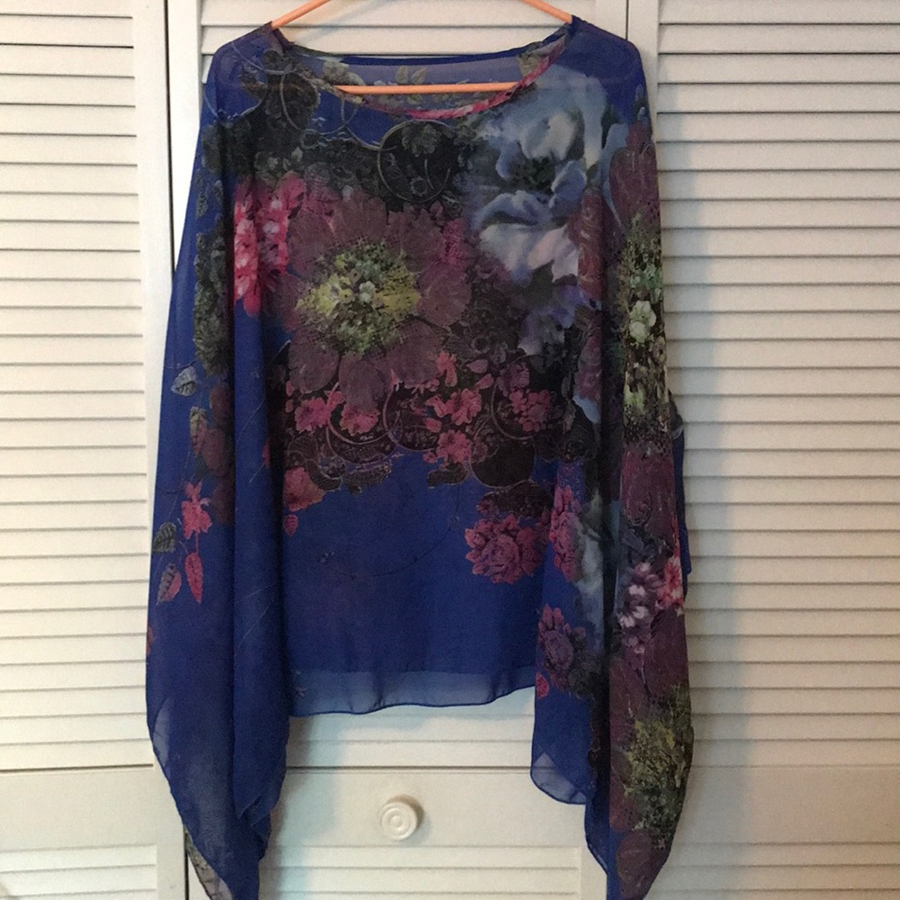 Sheer top, poncho style